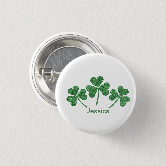 St. Patrick's Day Green Kleeblatt Vine Irish Party Button (Vorne & Hinten)