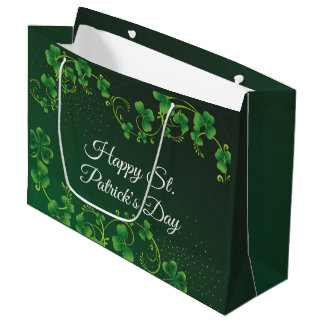 St. Patrick's Day Green Kleeblatt Vine Irish Party Große Geschenktüte