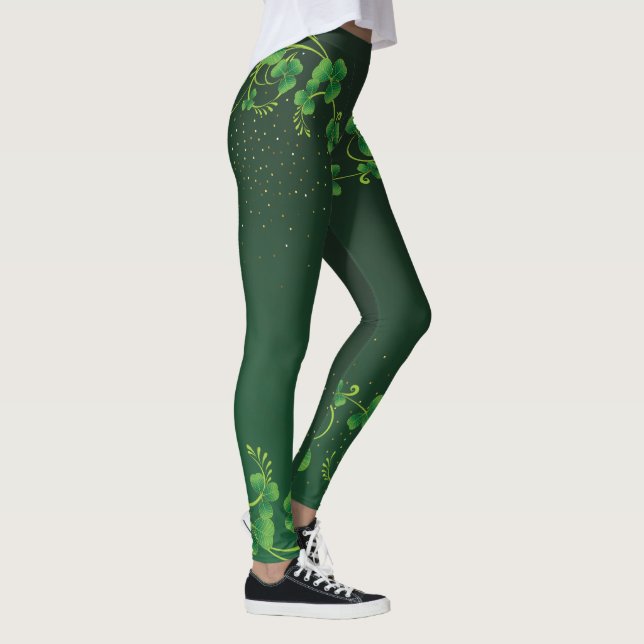 St. Patrick's Day Green Kleeblatt Vine Irish Party Leggings (Rechts)