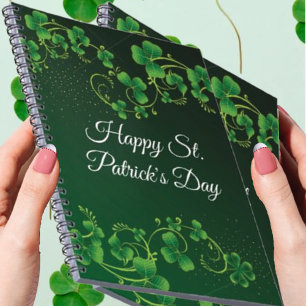 St. Patrick's Day Green Kleeblatt Vine Irish Party Notizblock