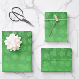 St. Patrick's Day Green Kleeblatts ombre pattern Geschenkpapier Set