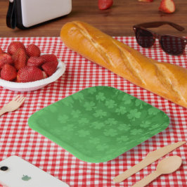 St. Patrick's Day Green Kleeblatts ombre pattern Pappteller