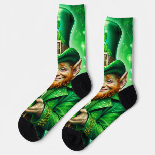 St. Patrick's Day Green Leprechaun Green Beer Socken