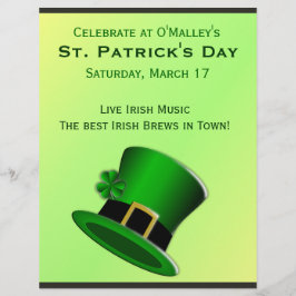 St Patrick's Day Green Leprechaun Hat Irish Pub Flyer