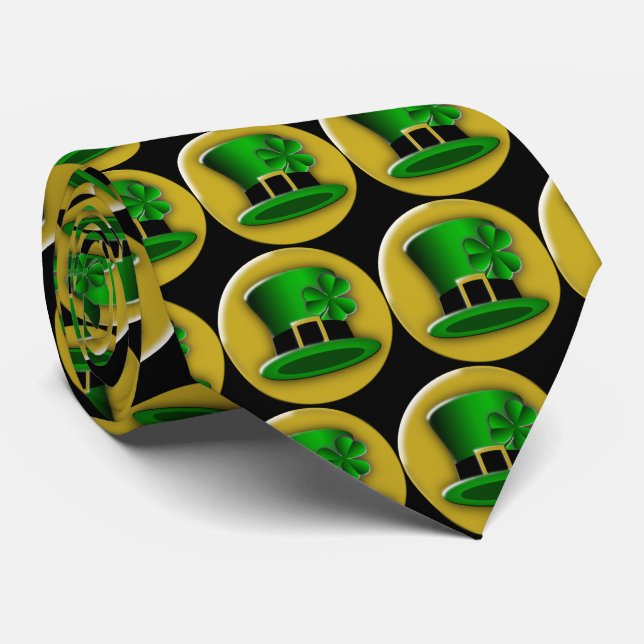 St Patrick's Day Green Leprechaun Hat Krawatte (Gerollt)