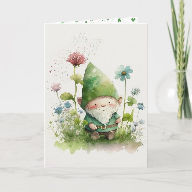 St. Patrick's Day Green Leprechaun Karte (Vorderseite)