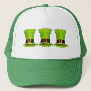 St. Patrick's Day Green Leprechaun Tophat Truckerkappe