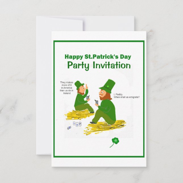 St.Patrick's Day, Green Leprechauns UAWG Einladung (Vorderseite)