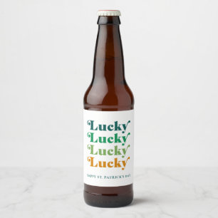 St. Patrick's Day Green & Orange Lucky Bierflaschenetikett