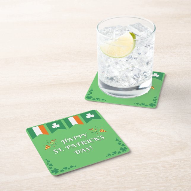 St. Patricks Day Green Rechteckiger Pappuntersetzer (Vor Ort)