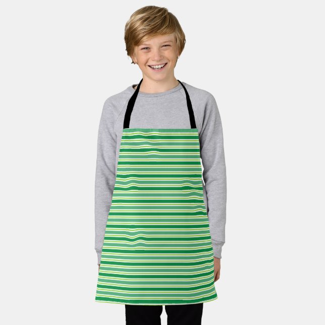 St. Patrick's Day Green Stripes Pattern-54608 Schürze (Getragen)