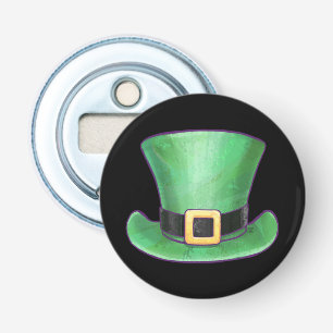 St Patrick's Day Green Top Hat auf Black Flaschenöffner