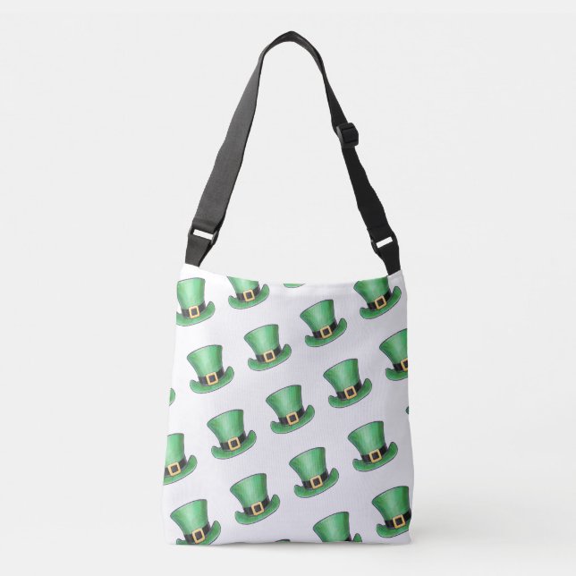 St Patrick's Day Green Top Hat Tragetaschen Mit Langen Trägern (Vorderseite)