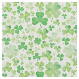 St Patricks Day Green Watercolor Kleeblatt Design Stoff