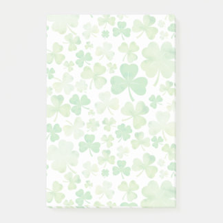 St Patricks Day Green Watercolor Kleeblatt Muster Post-it Klebezettel
