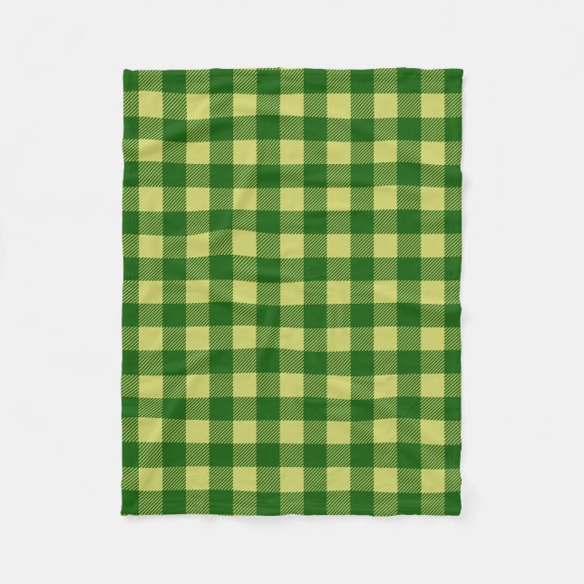 St Patricks Day Green Yellow Buffalo Kariert Fleecedecke (Vorderseite)