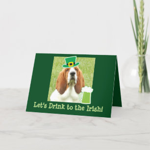 St. Patrick's Day greeting card with Basset Hound Karte