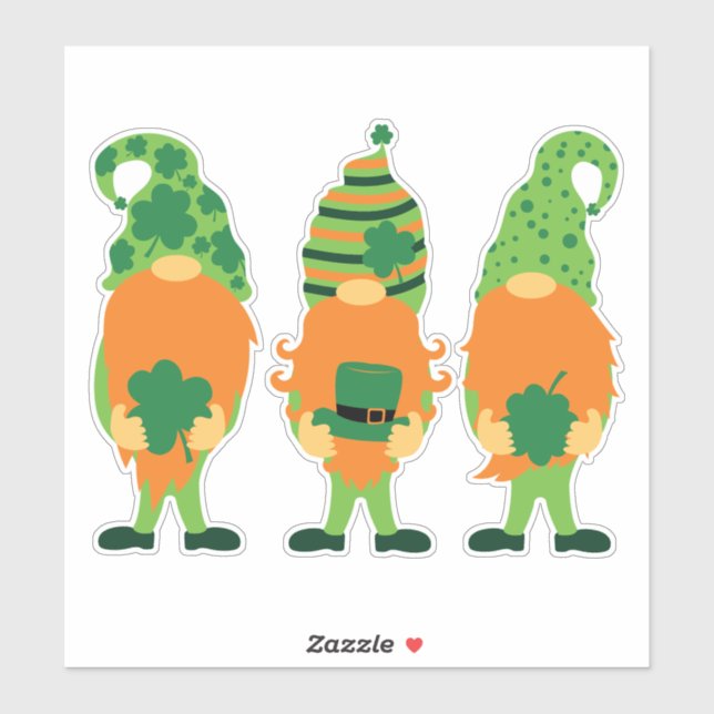 St. Patrick's Day Grnomes-0000 Aufkleber (Blatt)