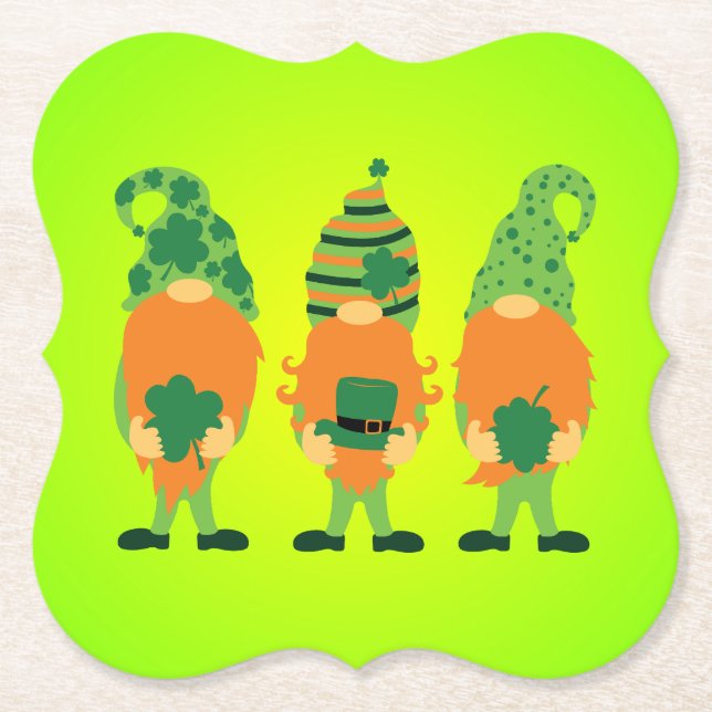 St. Patrick's Day Grnomes-59065 Untersetzer (Vorderseite)