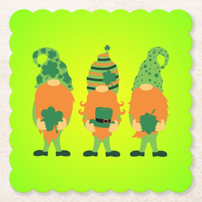 St. Patrick's Day Grnomes-59065 Untersetzer (Vorderseite)