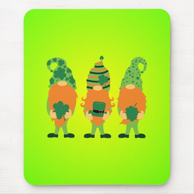 St. Patrick's Day Grnomes Mousepad (Vorne)