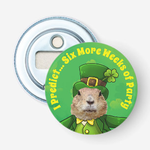 St. Patrick's Day Groundhog Party Animal Flaschenöffner