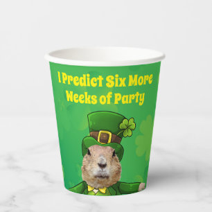 St. Patrick's Day Groundhog Party Animal Pappbecher