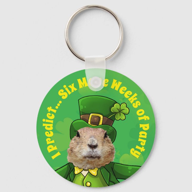St. Patrick's Day Groundhog Party Animal Schlüsselanhänger (Vorderseite)