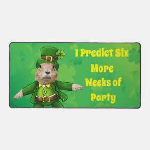 St. Patrick's Day Groundhog Party Animal Schreibtischunterlage