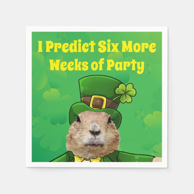 St. Patrick's Day Groundhog Party Animal Serviette (Vorderseite)