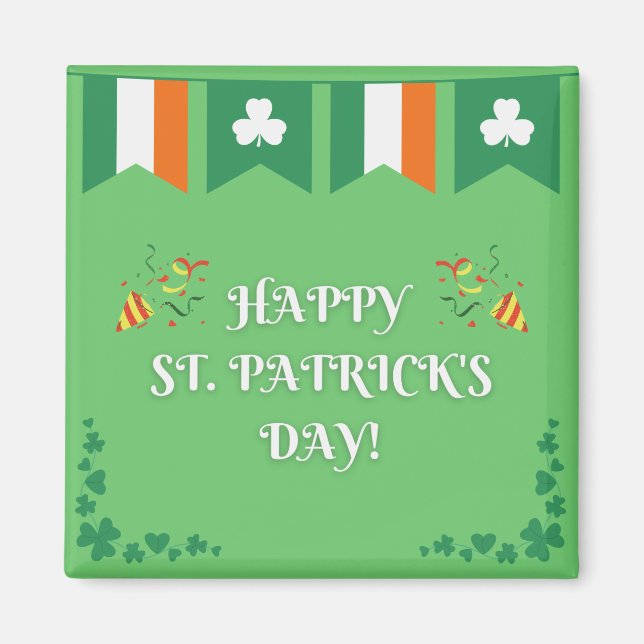 St. Patricks Day Grün Magnet (Vorne)