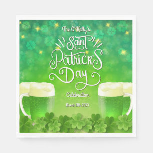 St. Patrick's Day Grüne-Bier-Party Serviette