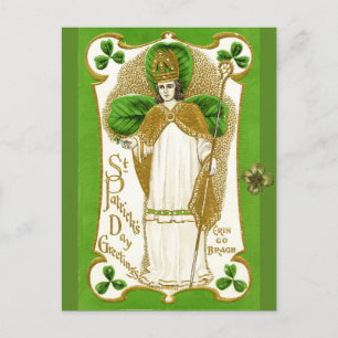 ST.PATRICK'S DAY GRÜNE KLEEBLATTS UND TRINITY POSTKARTE