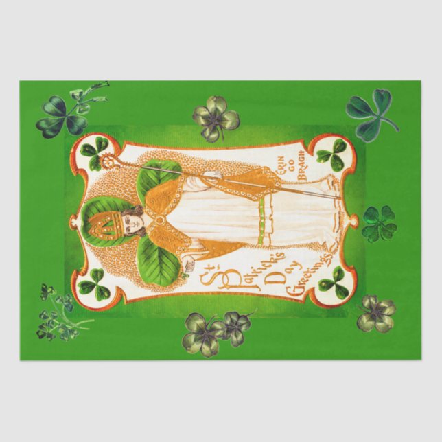 ST.PATRICK'S DAY GRÜNE KLEEBLATTS UND TRINITY SEIDENPAPIER (Vorderseite)