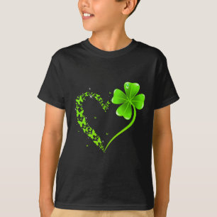 St Patricks Day Grüne Schmetterlings-Kleeblatt-Her T-Shirt