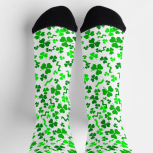 St. Patrick's Day Grüne Shamrocks Konfetti Socken