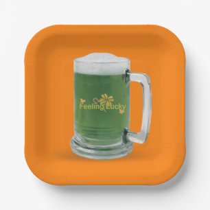 St. Patricks Day Grüner Bier Pappteller