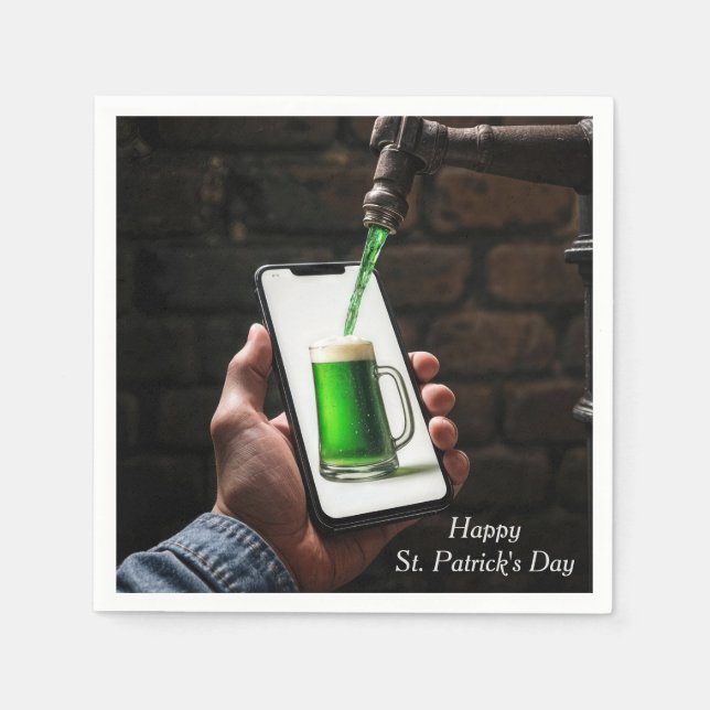 St. Patrick's Day Grüner Bier Serviette (Vorderseite)