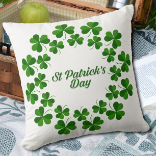 St. Patricks Day Grüner Kleeblatt Kissen