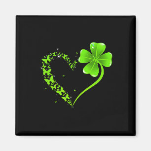 St Patricks Day Grüner Schmetterling Shamrock Herz Magnet