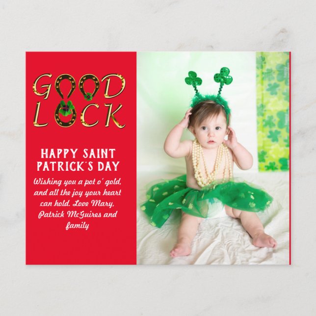 St Patrick's Day Gruß FOTO Cards BUDGET (Vorderseite)