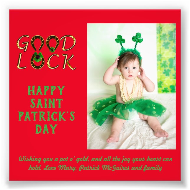 St Patrick's Day Gruß FOTO Cards BUDGET (Vorne)