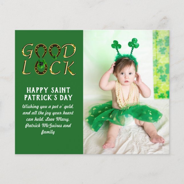 St Patrick's Day Gruß FOTO Cards BUDGET (Vorderseite)