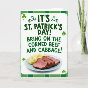 St. Patrick's Day Grußkarte mit Corned Beef Karte