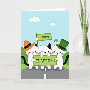 St. Patricks Day Grußkarte mit Katzen Karte