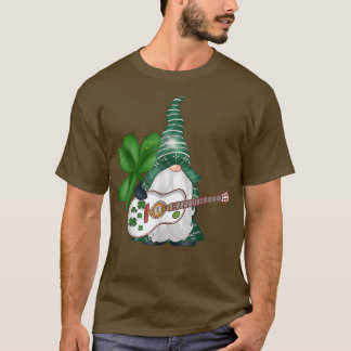 St Patricks Day Guitar Music Funny Gnomes T-Shirt