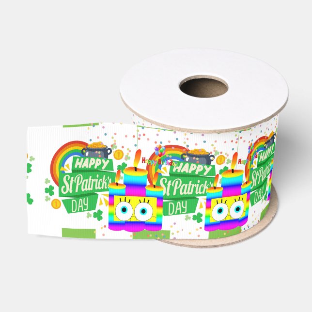 St. Patrick's Day Happy Birthday Ribbon Ripsband (Spule)