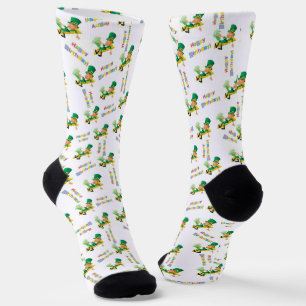 St. Patrick's Day Happy Birthday Socks Socken
