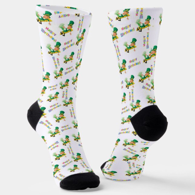 St. Patrick's Day Happy Birthday Socks Socken (Gewinkelt)