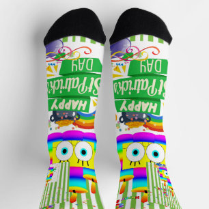 St. Patrick's Day Happy Birthday Socks Socken